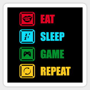 Eat Sleep Game Repeat Sticker